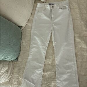 Zara White Straight Leg Jeans